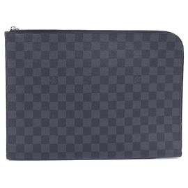 Louis Vuitton Damier Graphite Pochette Jour GM Clutch Bag Damier ebene