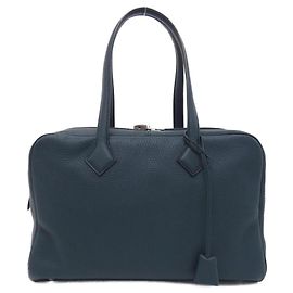 Hermès Hermes Victoria II Fourre-Tout 35cm Boston Bag Vert clair