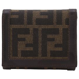 Fendi Zucca Tri-fold Wallet Brown