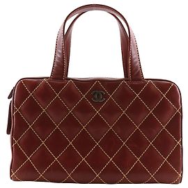 Bolsa Chanel Wild Stitch Marrom Vermelho