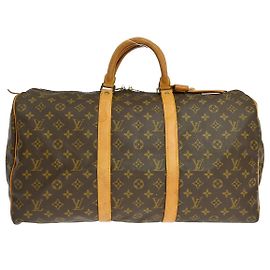 Louis Vuitton Keepall Bag Monogram Canvas 50 Brown
