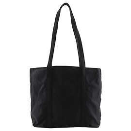 Sac cabas Prada avec logo brodé Noir