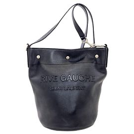 Bolsa de ombro Saint Laurent em couro de bezerro preto Preto