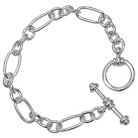 Tiffany & Co. Oval Chain Toggle Bracelet Silvery