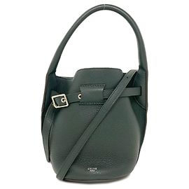 Céline Borsa a secchiello Celine Big Bag Bucket Nano 2-Way in pelle di vitello verde Verde