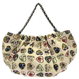 Bolsa Chanel 31412 em lona marfim Cru