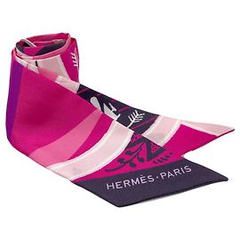 Hermès Lenço de seda Twilly Hermes Rosa