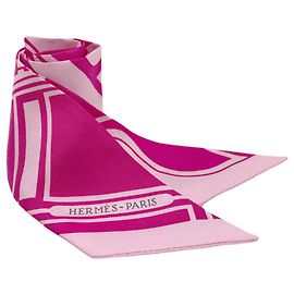 Hermès Lenço de seda Twilly Hermes Rosa