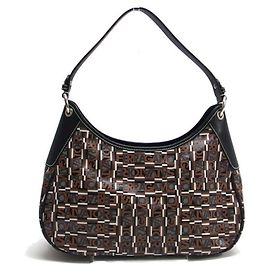 Salvatore Ferragamo Printed Shoulder Bag Black Multiple colors Dark brown