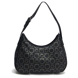 Borsa a tracolla Salvatore Ferragamo Gancini Nero