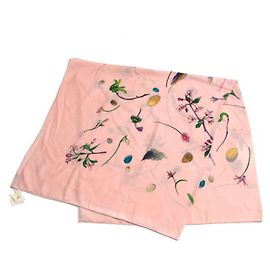 Hermès Sciarpa Hermes Carre Jeun 140 - Fleur et Plume Rosa Multicolore