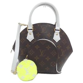 Louis Vuitton Monogram Ellipse BB Handbag Brown White Monogram