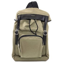 Saint Laurent Khaki Canvas Backpack Khaki