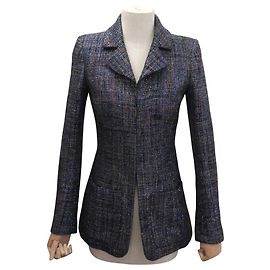 NEUF VESTE CHANEL CINTREE LUREX P53810V40315 S 36 TWEED MULTICOLORE JACKET Multicolore