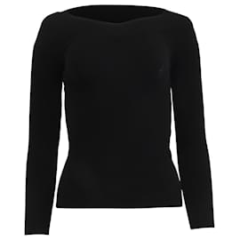 Alberta Ferretti Rippstrick-Pullover aus schwarzer Viskose Schwarz