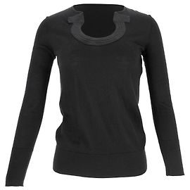 Salvatore Ferragamo Pull en cachemire noir à encolure ondulée Ferragamo Noir