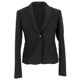 Burberry Brit Single Breasted Blazer in Black Wool  Black