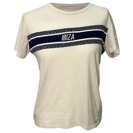 Camiseta de algodón blanco con logotipo bordado Dior Blanco