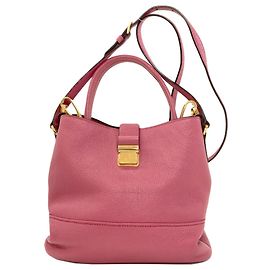 Bolsa de mão 2-Way em couro Miu Miu Rosa