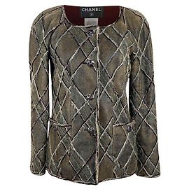 Chanel Métiers d'Art Lederjacke Paris Edinburgh Braun