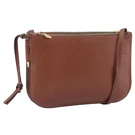 Loewe Gate Double Zip Leather Small Marron