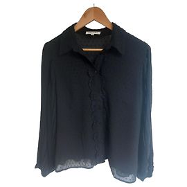 Autre Marque Grain-Malice Black Polka Dot Lace Blouse Black