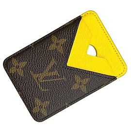 Louis Vuitton Monogram Card Case Brown Yellow Monogram