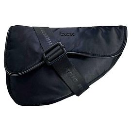 Borsa Saddle in nylon nero Christian Dior Nero