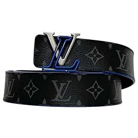 Cinturón Reversible Monogram Louis Vuitton Negro Azul Monograma