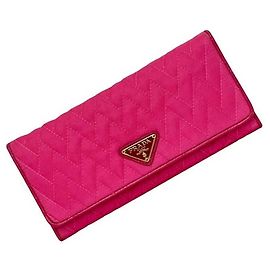Cartera larga bipliegue Prada Fuxia Rosa Fucsia