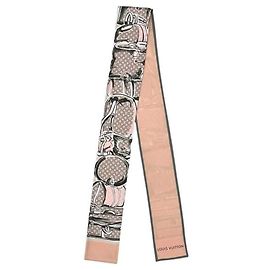 Sciarpa in nastro di seta Louis Vuitton Rosa Beige