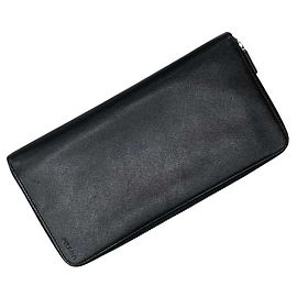Prada Saffiano Triangle Black Long Wallet Black