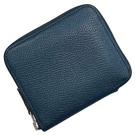 Hermès Monedero de seda Azap Compact Hermes Azul marino