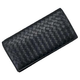 Bottega Veneta Black Bi-fold Long Wallet Black