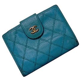 Chanel Bi-Fold Wallet in Blue Blue