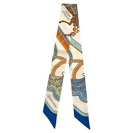 Hermès Sciarpa in seta multicolore Hermes Grand Apparat Blu Multicolore Beige