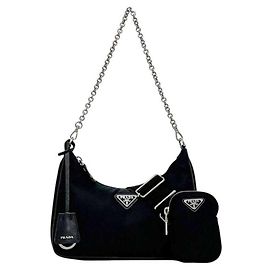 Prada Black Nylon Shoulder Bag Black