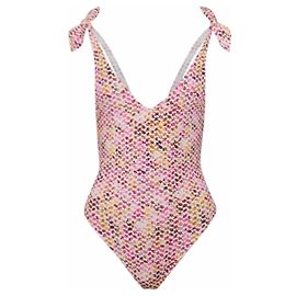 Autre Marque Lala Berlin Izzie Kutiya Sunset Badeanzug Pink Weiß Golden Andere