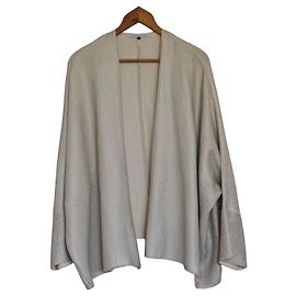Cardigan en maille beige scintillant Adolfo Dominguez Beige Gris