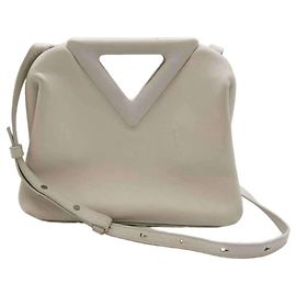 Bolsa de Ombro Triangle Small Point Bottega Veneta Branco Cru