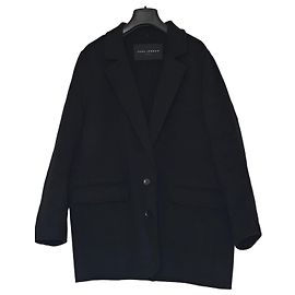 Tara Jarmon Black Wool Blend Coat Black