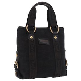 SAINT LAURENT Borsa Kahala in tela nero e oro Auth 187360A Nero D'oro