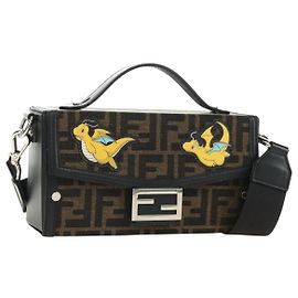 FENDI Zucca FRGMT POKEMON Mamma Baguette Soft Trunk Dragonite Auth am11869SM Marron Noir