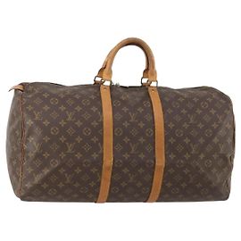 LOUIS VUITTON Monogram Keepall 55 Boston Bag M41424 LV Auth 187063 Monograma