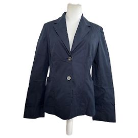 Céline Vintage Celine Baumwollblazer Navy Blau M Marineblau
