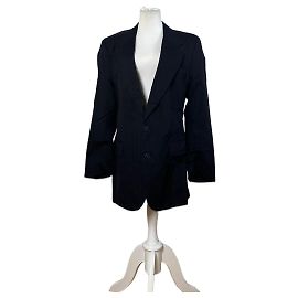 Vintage Dior Herren-Wollblazer Navy Seidengefüttert S-M Marineblau