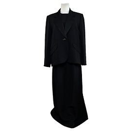 Vintage Givenchy Tailored Two Piece Suit Black L Black