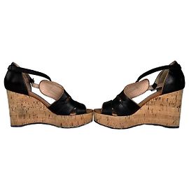 Chloé Sandali con zeppa in sughero e pelle vintage Chloe Nero EU38 Nero
