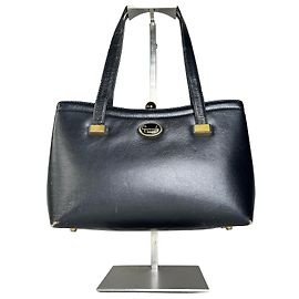 Sac cabas structuré en cuir vintage Givenchy noir et or Noir