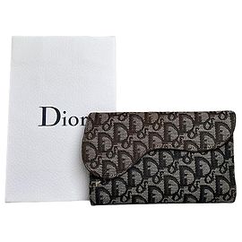 Cartera Vintage Dior Oblique Canvas Beige Marrón Oro Beige